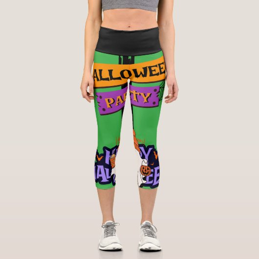 Halloween Party Capri Leggings (Vorderseite)
