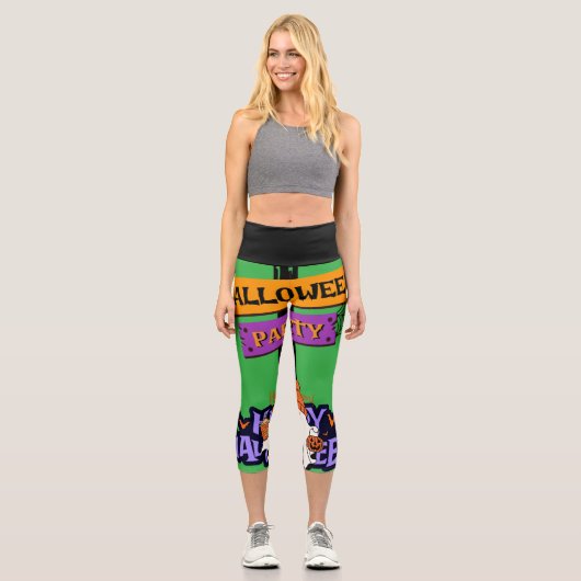 Halloween Party Capri Leggings (Vorderseite)