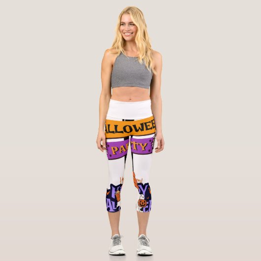 Halloween Party Capri Leggings (Vorderseite)