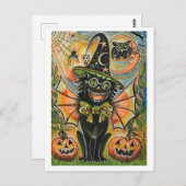 Halloween-Party Cat Postkarte (Vorne/Hinten)