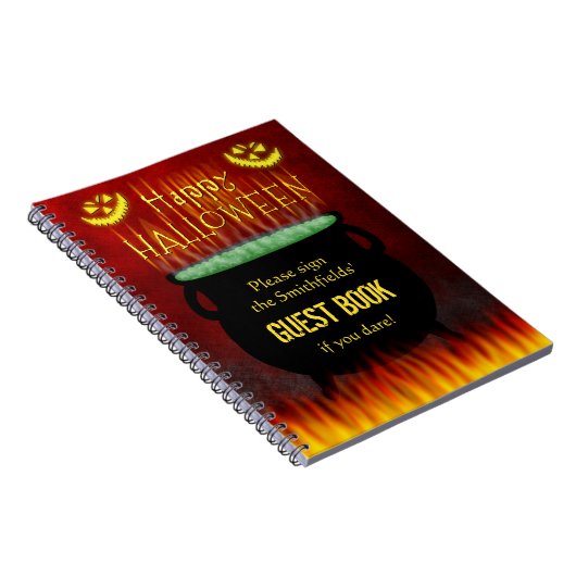 Halloween-Party Cauldron Fire Guest Book Notizblock (Rechte Seite)