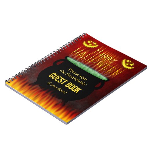 Halloween-Party Cauldron Fire Guest Book Notizblock (Linke Seite)