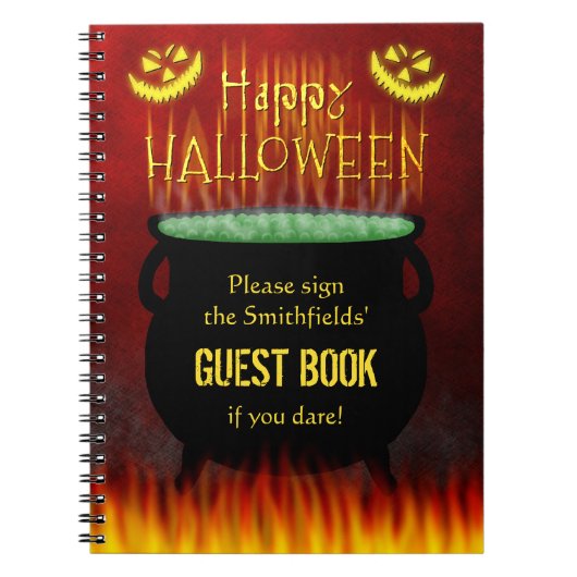 Halloween-Party Cauldron Fire Guest Book Notizblock (Vorderseite)