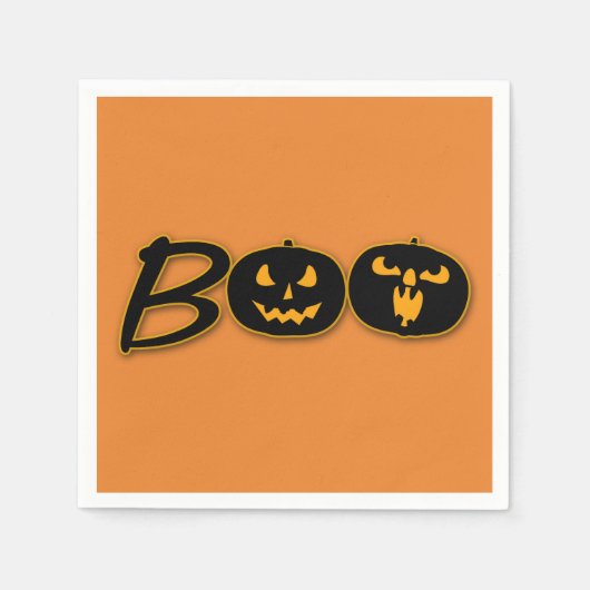 Halloween-Party Celebration BOO Pumpkins Serviette (Vorderseite)