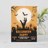 Halloween Party Cementary Einladung (Stehend Vorderseite)