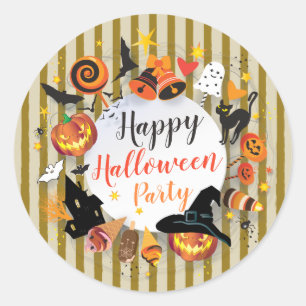 Halloween-Party-Charaktere Trenddesign individuell Runder Aufkleber