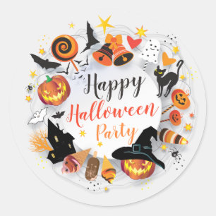 Halloween-Party-Charaktere Trenddesign individuell Runder Aufkleber