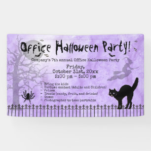 Halloween-Party Collage, Lila Grunge - Schwarze Ka Banner