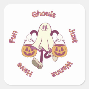 Halloween-Party Collection! Quadratischer Aufkleber