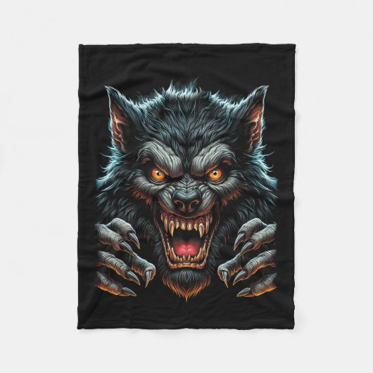 Halloween-Party Costume Angry Werewolf Wolfman Fleecedecke (Vorderseite)