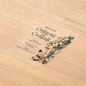 Halloween Party Costume & Cocktails Pink Floral Acryleinladungen (Ablage )