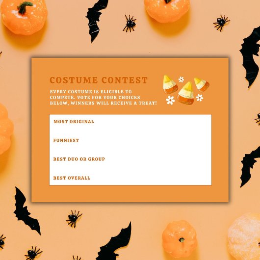 Halloween-Party Costume Contest Ballots Begleitkarte