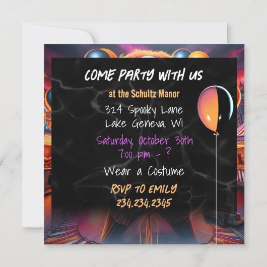 Halloween-Party | Creepy Clown Themed (Rückseite)