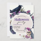 Halloween-Party Crow & Skull Stimmung Einladung (Vorderseite)