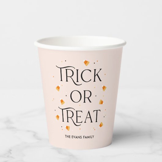 Halloween-Party-Cup-Trick oder -Bearbeitung Pappbecher (Vorderseite)