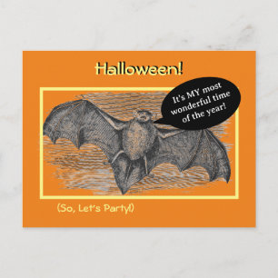 Halloween-Party/Dackel Einladung Rost/Bat Postkarte