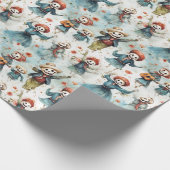 Halloween-Party Dancing Skeleton Hexen Geschenkpapier (Ecke)