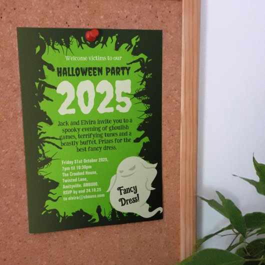 Halloween-Party Dark Green Rats Creepy Crawlies Einladung