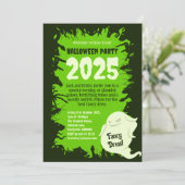 Halloween-Party Dark Green Rats Creepy Crawlies Einladung (Stehend Vorderseite)