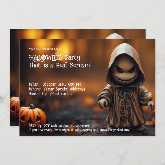 Halloween-Party Das ist ein echter Schrei! Einladung (Vorne/Hinten)