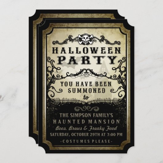 Halloween-Party, das Sie gebettet haben Einladung (Vorne/Hinten)