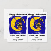 Halloween-Party der Eule-Mondschule Postkarte (Vorne/Hinten)