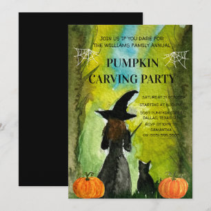 Halloween-Party der Familie Pumpkin Carving Einladung