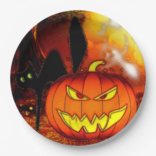 Halloween-Party der Nacht Pappteller (Vorderseite)