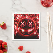 Halloween-Party der roten, leuchtenden Gesichtssch Serviette (Beispiel)