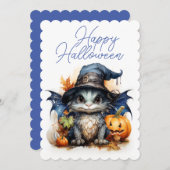 Halloween-Party des Kinderspiels Watercolor Einladung (Vorne/Hinten)