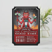 Halloween-Party Devilish Good Time Spaß Einladung (Stehend Vorderseite)