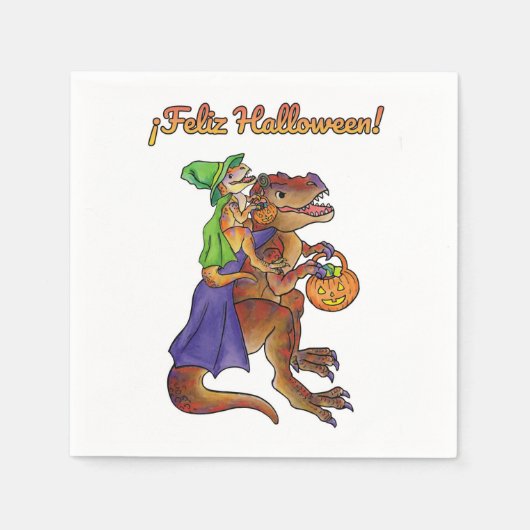 Halloween-Party Dinosaur Napkins Feliz Halloween Serviette (Vorderseite)