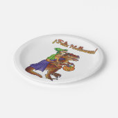 Halloween-Party Dinosaurier Papier Teller Spanisch (Schrägansicht)