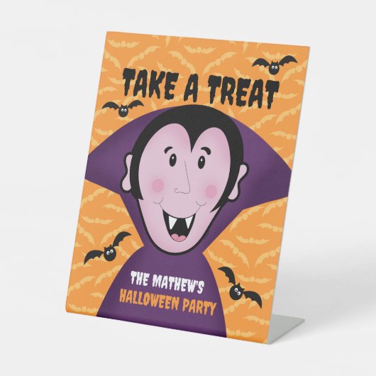 Halloween-Party Dracula Bat Vampire Niedlich Sockelschild (Vorderseite)