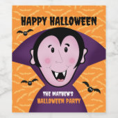 Halloween-Party Dracula Bat Vampire Niedlich Weinetikett (Einzelnes Label)