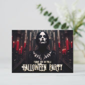 Halloween-Party - Dunkelgotische Einladung (Stehend Vorderseite)