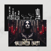 Halloween-Party - Dunkelgotische Einladung (Vorne/Hinten)