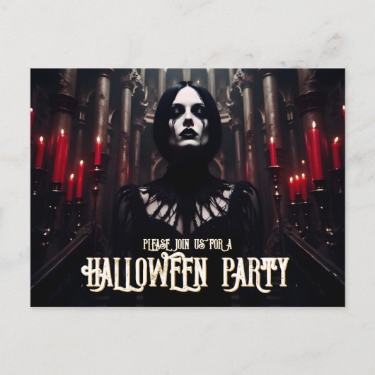 Halloween-Party - Dunkelgotische Einladung (Vorderseite)