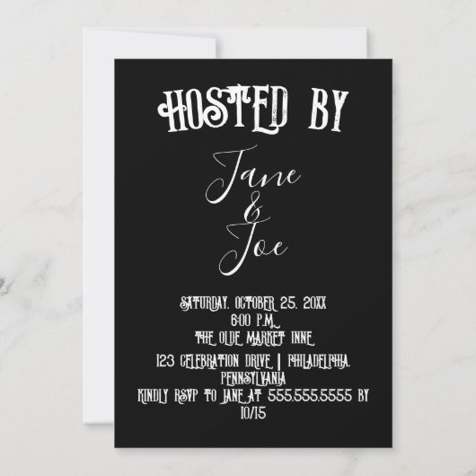 Halloween-Party - Dunkelgotische Einladung (Rückseite)