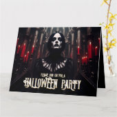 Halloween-Party - Dunkelgotische Einladung (Gelbe Blume)