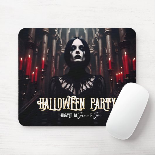 Halloween-Party - Dunkelgotische Einladung Mousepad (Mit Mouse)