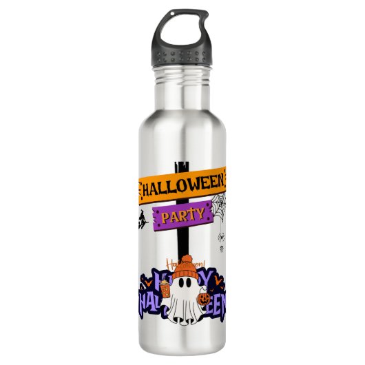 Halloween Party Edelstahlflasche (Vorderseite)