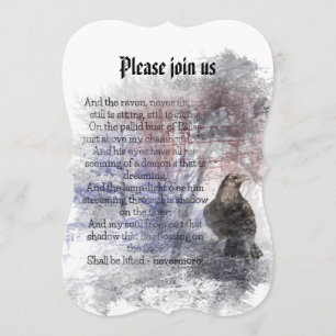 Halloween-Party Edgar Allan Poe Rabe Gedicht Einladung