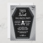 Halloween-Party einladen Sargbäume Schädelknochen Einladung (Vorderseite)