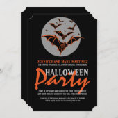 Halloween-Party Einladen von Schwarz- und Orangenb Einladung (Vorne/Hinten)