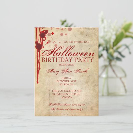 Halloween-Party Einladung (Stehend Vorderseite)