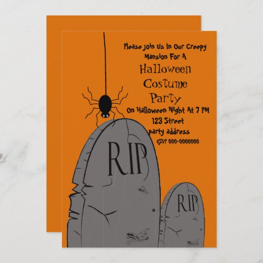 Halloween-Party Einladung (Vorne/Hinten)