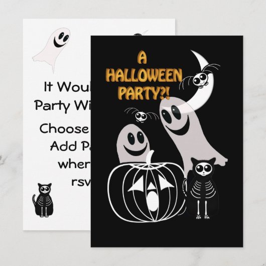 Halloween Party Einladung (Vorne/Hinten)