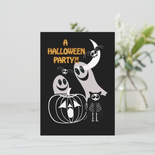 Halloween Party Einladung (Stehend Vorderseite)