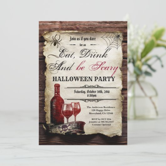 Halloween-Party Einladung (Stehend Vorderseite)